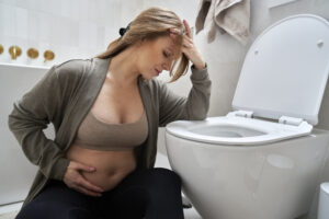 A pregnant woman has severe morning sickness